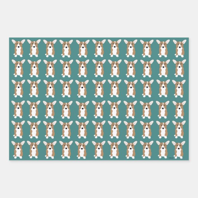 Corgi Wrapping Paper Sheets (Front)