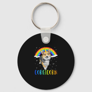 Corgicorn Corgi Unicorn Girls Boys Kids Rainbow Gi Keychain