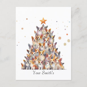 Corgies Christmas Holiday Postcard