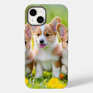 Corgies playing in the grass Case-Mate iPhone 14 case