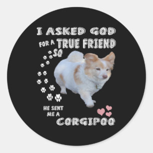 Corgipoo Lover, Cockerpoo Mom, Corgi Poodle Dad Classic Round Sticker