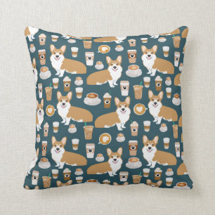 Corgis and Coffees Pillow - cute corgi gift