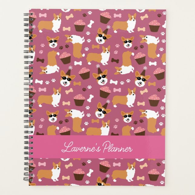 Corgis and Cupcakes Cute Funny Weekly Monthly Planner (Front)