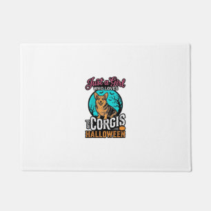 Corgis and Halloween Girl Vintage Engraving Shirt Doormat