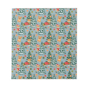 Corgis decorate the Christmas Tree in Forest Notepad