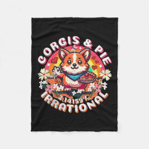 Corgis Funny Pi Day Pie Butterflies Who Loves Corg Fleece Blanket