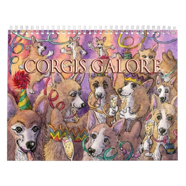 Corgis Galore - Chiens s'amusant - calendrier (Protection)