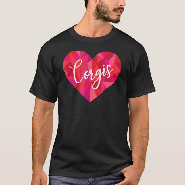 Corgis Hear Low Poly Geometric T-Shirt (Front)