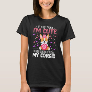 Corgis Heart Valentine's Day Animal For Womens Kid T-Shirt
