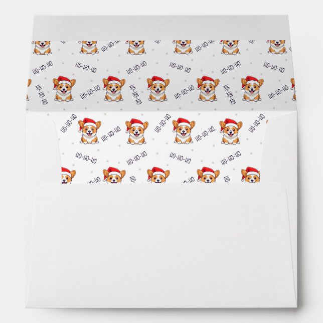 Corgis in Santa Hats Christmas Pattern Envelope (Back (Bottom))