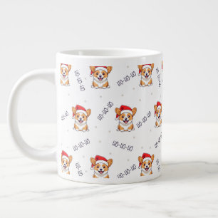 Corgis in Santa Hats Christmas Pattern Large Coffee Mug