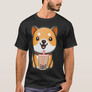Corgi's Puppy Dog Boba Bubble Teas Kawaii Anime  T-Shirt