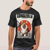Corgizilla Funny T-shirt de style japonais