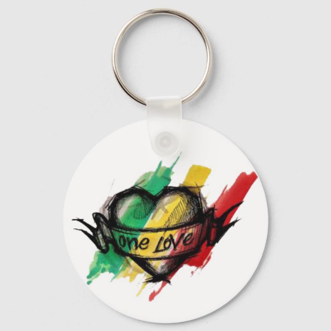 Cori Reith Rasta reggae one love Keychain (Front)