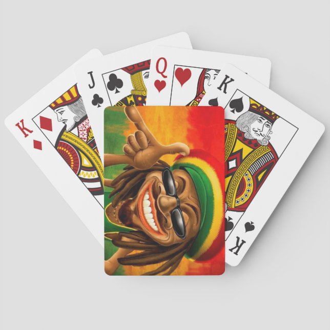 Cori Reith Rasta reggae peace face Playing Cards (Back)