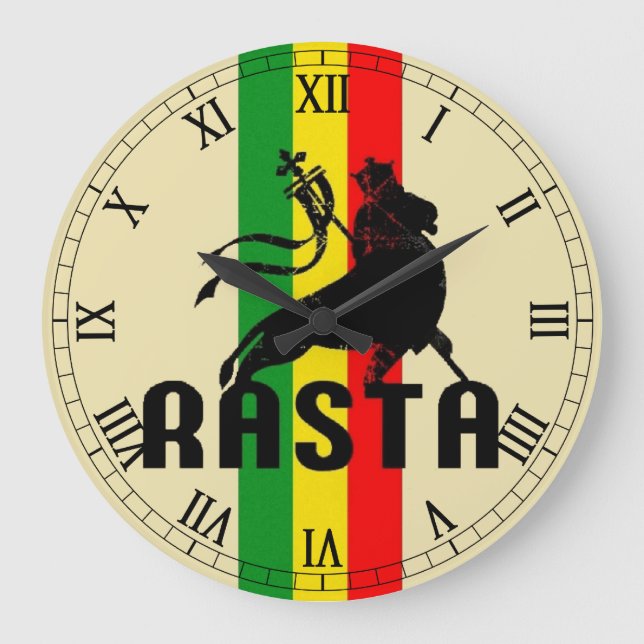 Cori Reith Rasta reggae peace Large Clock (Front)