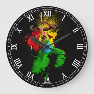 Cori Reith Rasta reggae rasta man music graffiti Large Clock