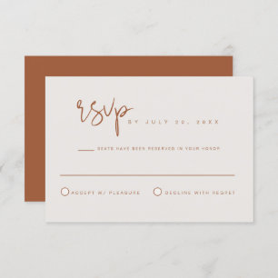 CORIANDER- Bohemian Earth Tone Burnt Orange RSVP Invitation