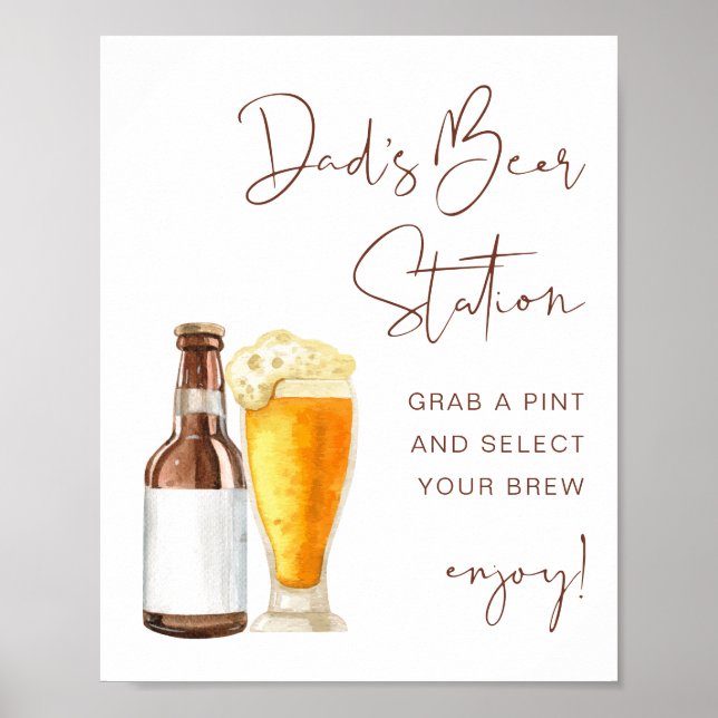 CORIANDER Boho Baby Shower Dad's Beer Station Sign (Front)