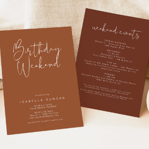 CORIANDER Boho Birthday Weekend Itinerary Invitati Invitation