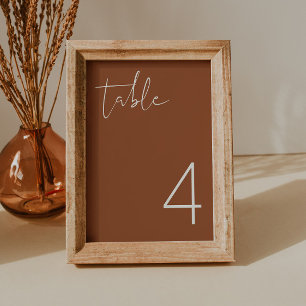 CORIANDER Boho Burnt Orange Modern Table Number