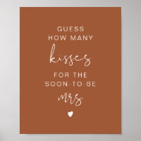 CORIANDER Boho Guess How Many Kisses Bridal Sign