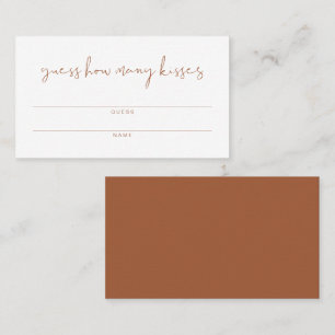 CORIANDER Boho How Many Kisses Bridal Shower  Place Card