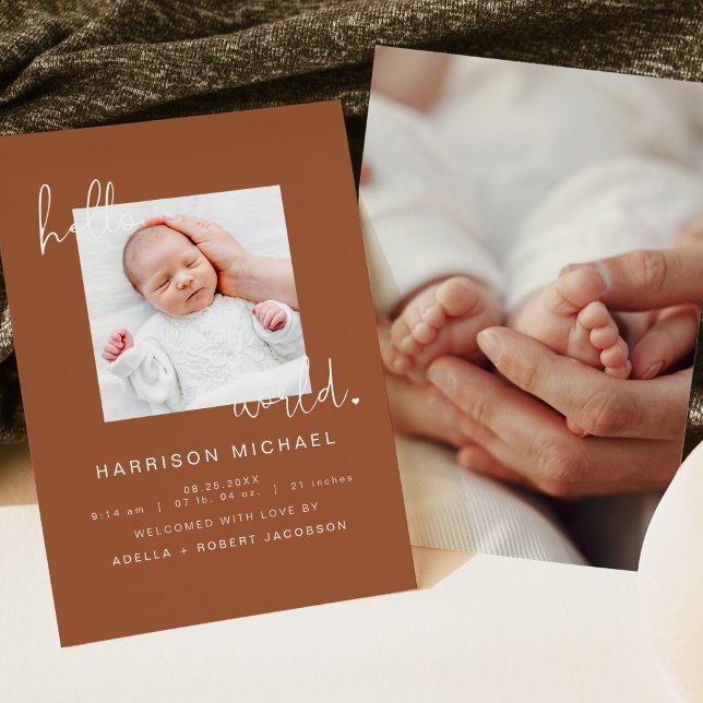 CORIANDER Boho Newborn One Photo Announcement (Creator Uploaded)