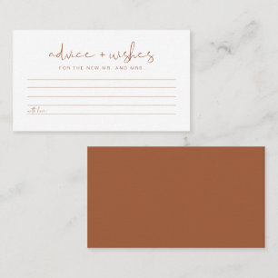 CORIANDER Boho Newlywed Advice and Wishes Game  Place Card