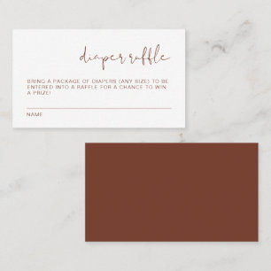 CORIANDER Boho Rust Coloured Diaper Raffle Card