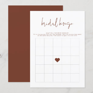 CORIANDER Boho Rust Coloured Shower Bingo Game  Invitation
