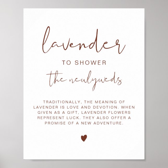 CORIANDER Boho Rust Lavender Toss Wedding Sign (Front)