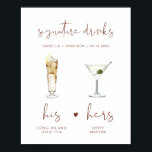 CORIANDER Boho Signature Drink Wedding Bar Poster<br><div class="desc">This printable signature drink sign template features a handwritten font and a modern minimalist design with a boho rust and white colour combination. The watercolor graphics are handmade and 15 popular drinks are included here in this listing. Click the 'edit using design tool' button in the personalization section to see...</div>