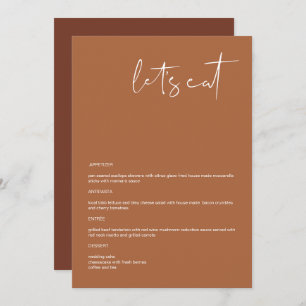 CORIANDER Boho Terracotta 5x7" Let's Eat Menu