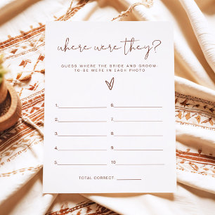 CORIANDER Boho Where Were They Bridal Shower Game Invitation