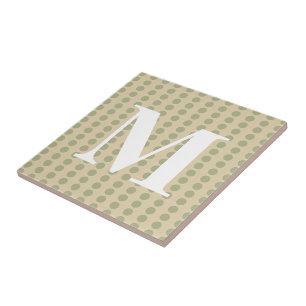 Coriander Spice Moods Dots with monogram Tile