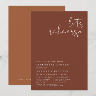 CORIANDER Terracotta and Rust Rehearsal Dinner Invitation