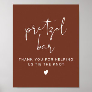 CORIANDER Terracotta Boho Wedding Pretzel Bar Sign