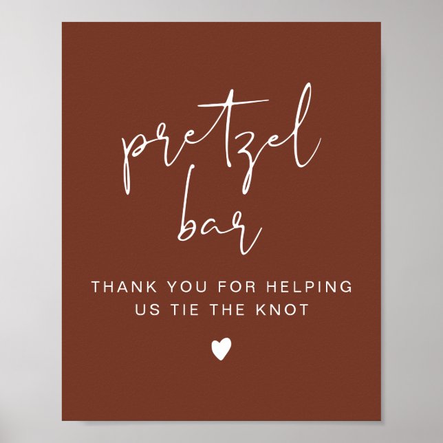 CORIANDER Terracotta Boho Wedding Pretzel Bar Sign (Front)