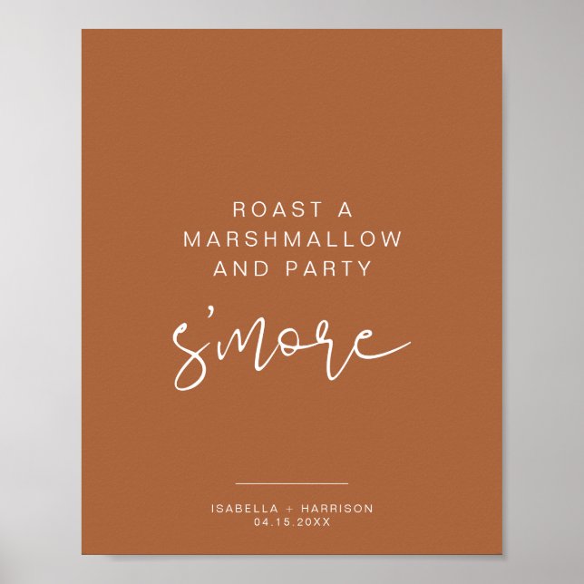 CORIANDER Terracotta Boho Wedding S'mores Bar Sign (Front)