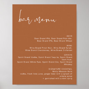CORIANDER Terracotta Mariage Bar Menu Poster