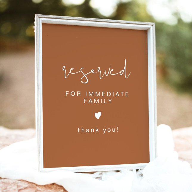 CORIANDER Terracotta Wedding Reserved Seating Sign (Creator Uploaded)