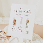 CORIANDER Watercolor Cocktail Signature Drink  Pedestal Sign<br><div class="desc">This signature drink sign features an edgy handwritten font and modern minimalist design with a boho rust coloured font. The watercolor graphics are handmade and 15 popular drinks are included here in this listing. Click the 'edit using design tool' button in the personalization section to see the drinks that are...</div>