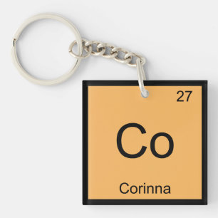 Corinna Name Chemistry Element Periodic Table Keychain