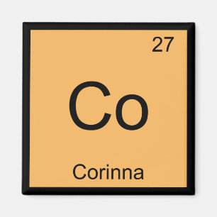 Corinna Name Chemistry Element Periodic Table Magnet