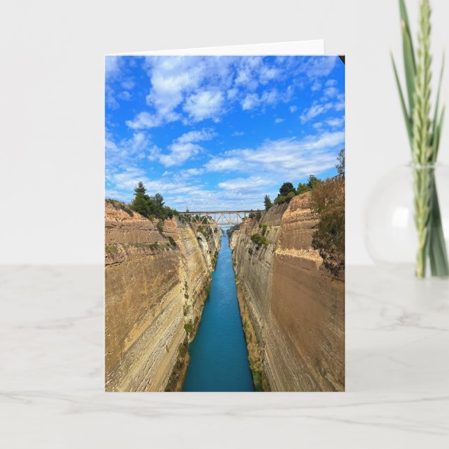 Corinth Canal Greece Photograph Card (Front)