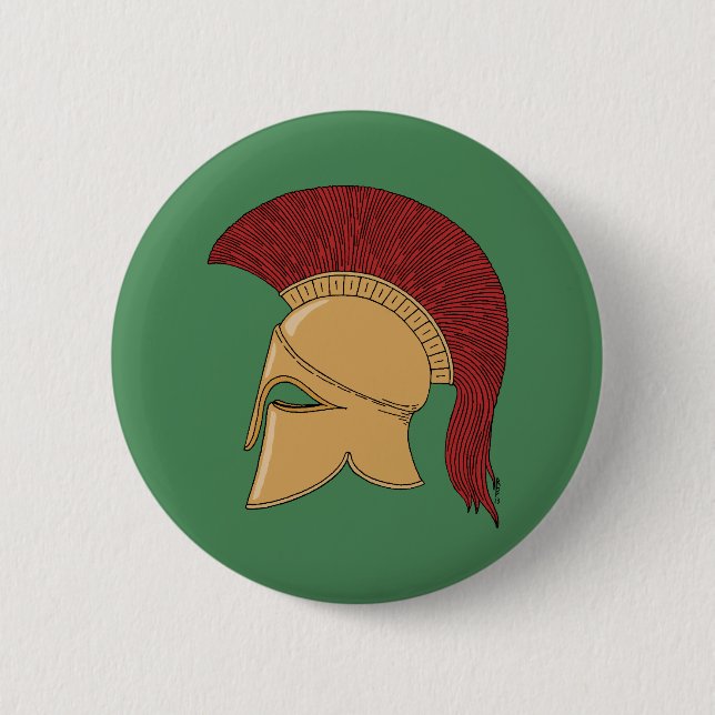 Corinthian Helmet 2 Inch Round Button (Front)