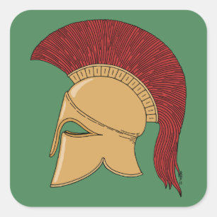 Corinthian Helmet Square Sticker
