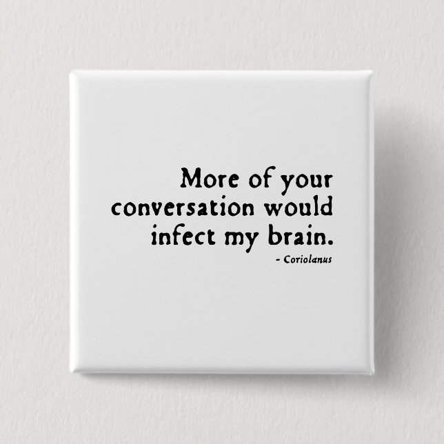 Coriolanus Insult (16thC version) 2 Inch Square Button (Front)