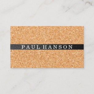Cork and Leather Trim Accent Business Card
